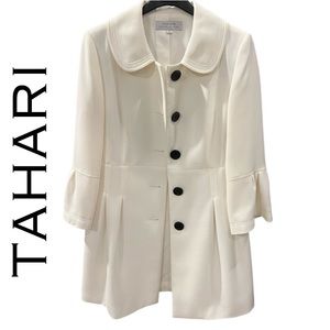 Tahari off white coat